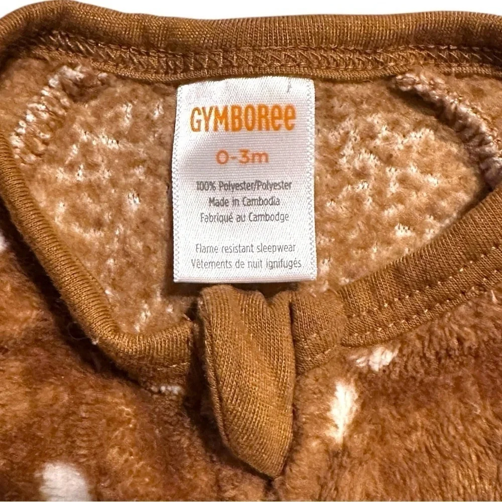 Gymboree Reindeer Fuzzy Warm Christmas Footed Pajama 0-3 Months baby